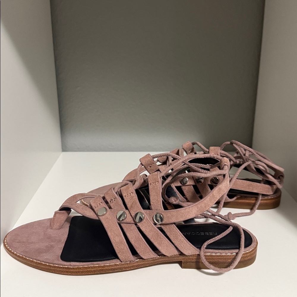 *NEW* Rebecca Minkoff Dusty Mauve Suede Strappy Sandals Size 7 - Picture 4 of 9